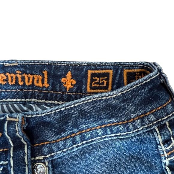 Rock Revival Fabiala Boot Cut Jeans Women's Size 25 Embellished Pockets Denim - Picture 6 of 9